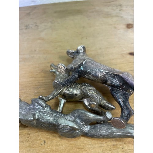 331 - Group Of Silver Plated Animals, Dogs & Fox