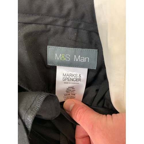 44 - Young's Formalwear White Dinner Jacket (38R) and Marks and Spencer Trousers (34/31)