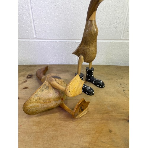 352 - Two DCUK Hand Made Wooden Ducks