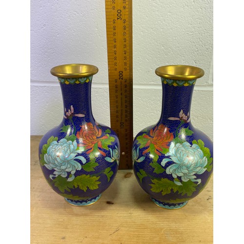 421 - Pair of Vintage Cloisonne Vases