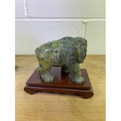 410 - Vintage Chinese Hard Stone Carving of an Elephant