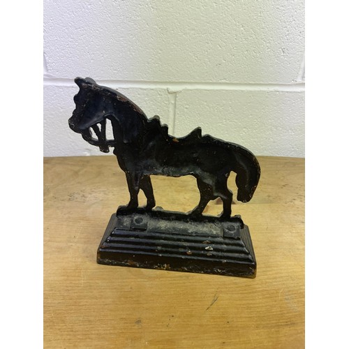 458 - Vintage Cast Iron Horse Doorstop