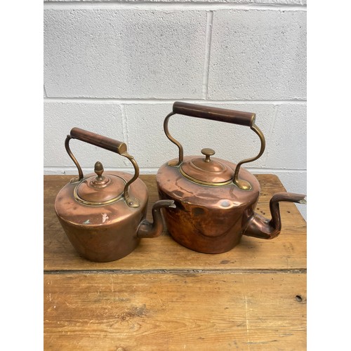 460 - Two Antique Copper Kettles