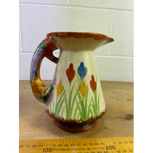 454 - Art Deco Hand Painted Jug with Alligator Handle