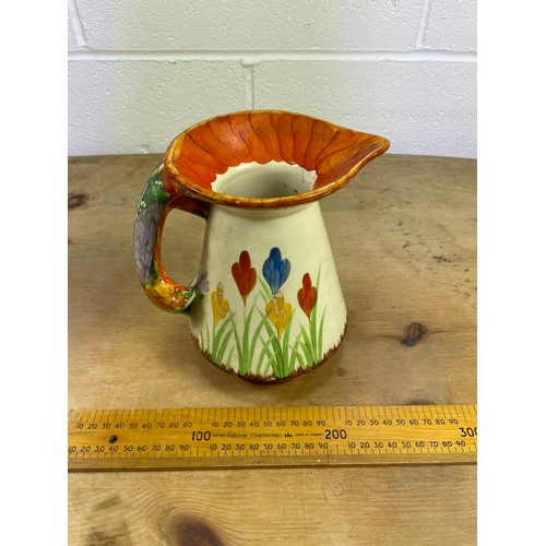 454 - Art Deco Hand Painted Jug with Alligator Handle