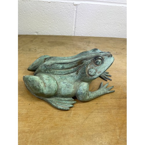 511 - Cast Bronze Bull Frog Garden Ornament