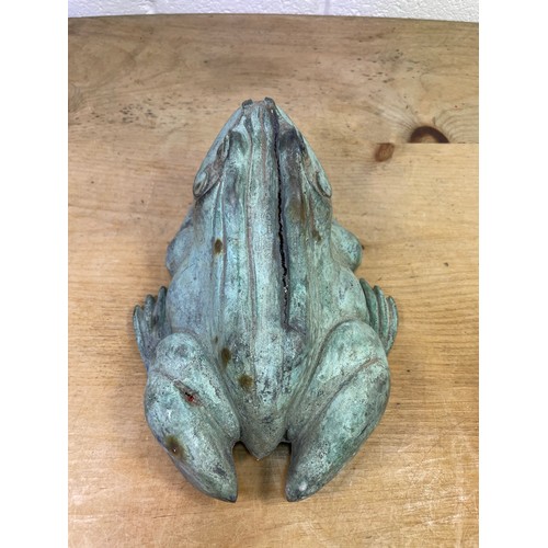 511 - Cast Bronze Bull Frog Garden Ornament