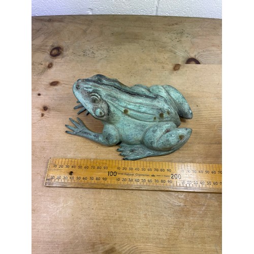 511 - Cast Bronze Bull Frog Garden Ornament