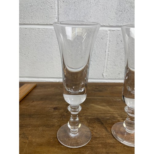 496 - 5 Heavy Quality Lead Crystal Champagne Flutes