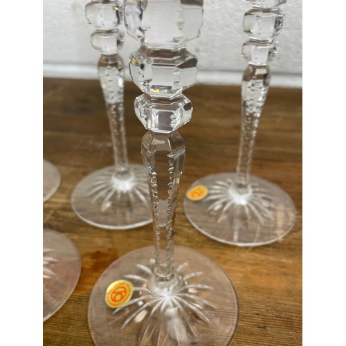 497 - Six Quality Cut Lead Crystal Vintage Wine Goblets Made in West Germany