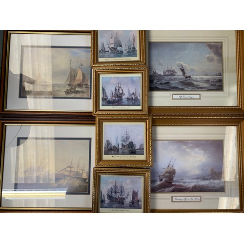 564 - Original Garcia signed Oil on Canvas and several vintage nautical prints