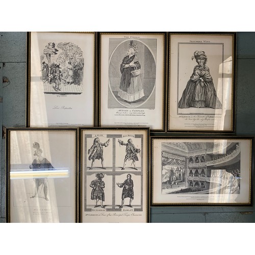 565 - Various theatrical engraving prints from the Mander and Mitchenson theatre collection