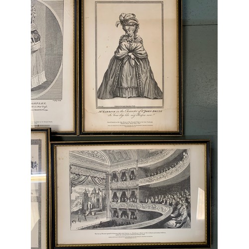 565 - Various theatrical engraving prints from the Mander and Mitchenson theatre collection