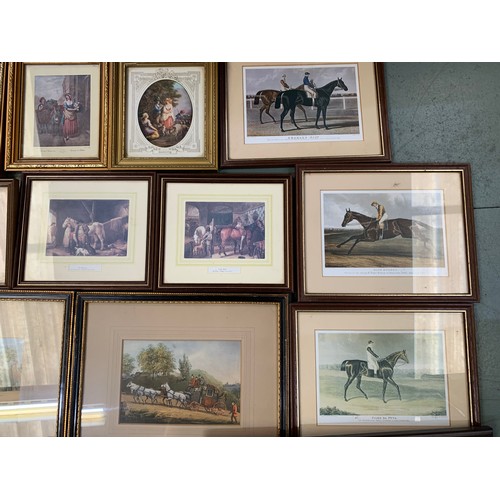 579 - Many largely vintage equestrian prints inc. Race Horses, Carriage Driving etc.