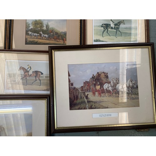 579 - Many largely vintage equestrian prints inc. Race Horses, Carriage Driving etc.