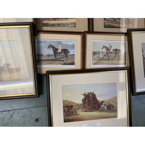 579 - Many largely vintage equestrian prints inc. Race Horses, Carriage Driving etc.