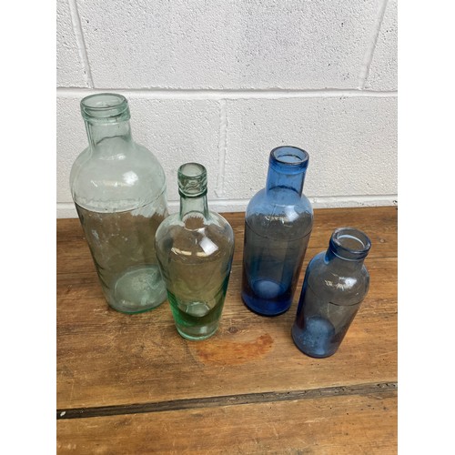 488 - 4 Vintage Glass Bottles Possibly Apothecary