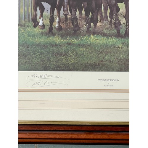 571 - Stewards Enquiry By Max Brandrett Signed By Artist, Willie Carson & Pat Eddery