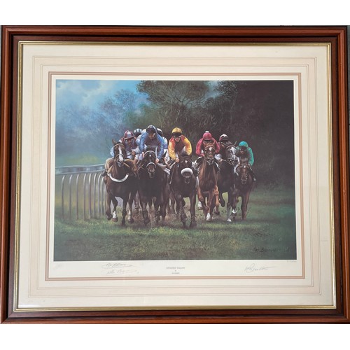 571 - Stewards Enquiry By Max Brandrett Signed By Artist, Willie Carson & Pat Eddery