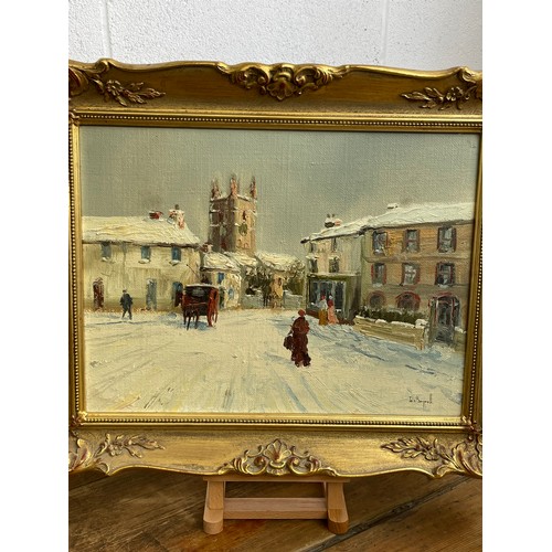 575 - Snow Scene Oil Painting By John Bampfield