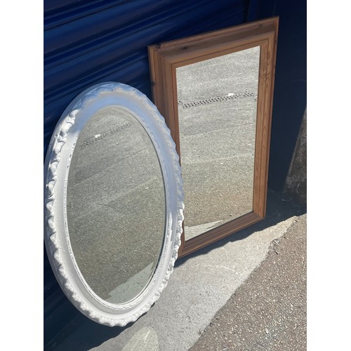 143 - Painted Vintage Mirror & Pine Frame Mirror