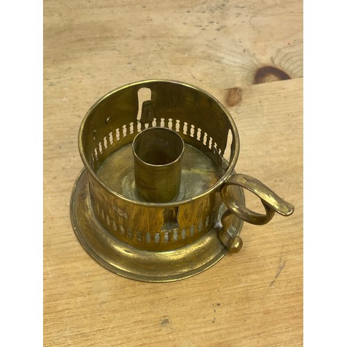 535 - Vintage Brass Ships Candle Holder