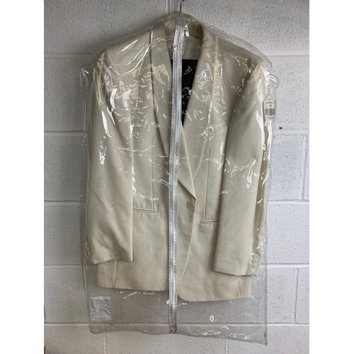 382 - Young's Formalwear White Dinner Jacket (38R) and Marks and Spencer Trousers (34/31)