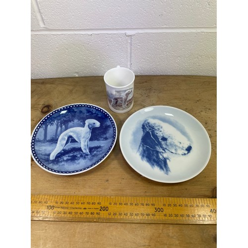 244 - Bedlington Terrier Plates & Cup