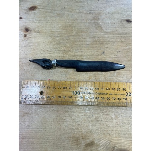 245 - Vintage Carved Ebony Letter Opener