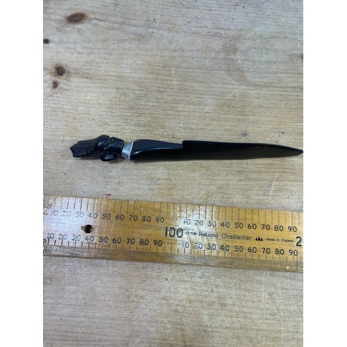 245 - Vintage Carved Ebony Letter Opener