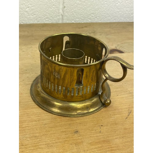 79 - Vintage Brass Ships Candle Holder