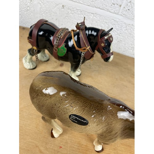 96 - Melba ware Shire Horse & Coopercraft Donkey Figures