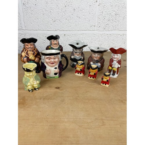 102 - Group of Small Toby Jugs Inc. Antique Thomas Cone  OWD BILL Jug