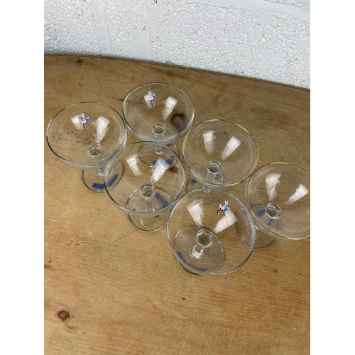 107 - Set of 6 Vintage Babycham Coupe Glasses