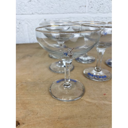 107 - Set of 6 Vintage Babycham Coupe Glasses