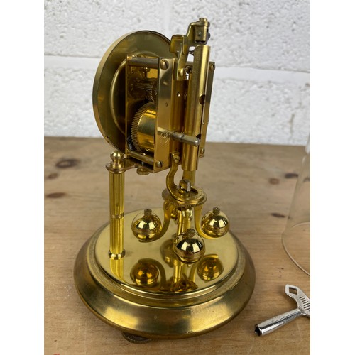 108 - Vintage Brass Bentima Anniversary Dome Clock with Key