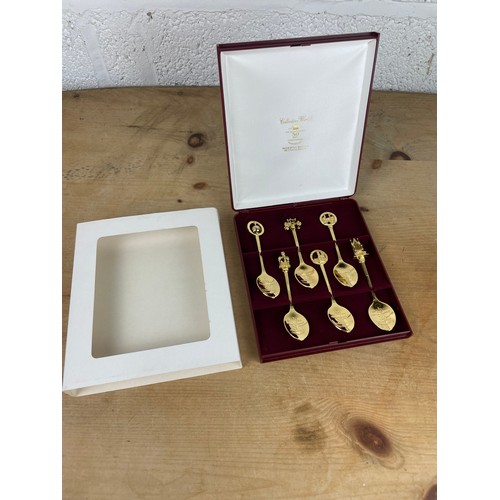 112 - As New Boxed set of 22ct Gold Plated Collectors Spoons