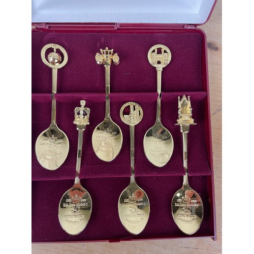 112 - As New Boxed set of 22ct Gold Plated Collectors Spoons