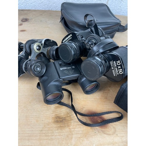 114 - Three Pairs of Binoculars Inc Hanimex & Offshore 18