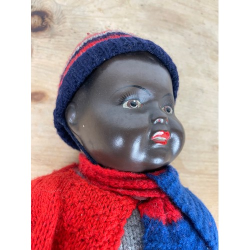 169 - African American 1940s British Made Porcelain Doll