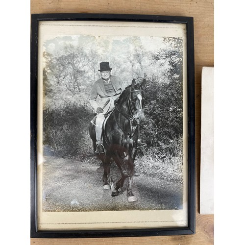 177 - Original Photograph of Winston Churchill Riding With The Old Surrey & Burstow Hunt at Chartwell Farm... 