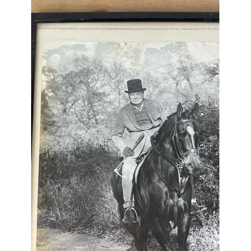 177 - Original Photograph of Winston Churchill Riding With The Old Surrey & Burstow Hunt at Chartwell Farm... 