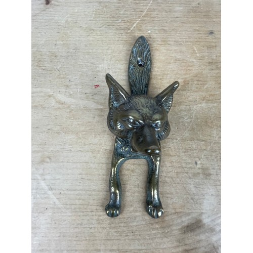 203 - Vintage Brass Fox Door Knocker