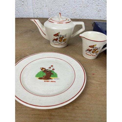 206 - Group Of Disney Collectables Wadeheath Pottery Donald Duck & Baby Seal & a Bambi Plate