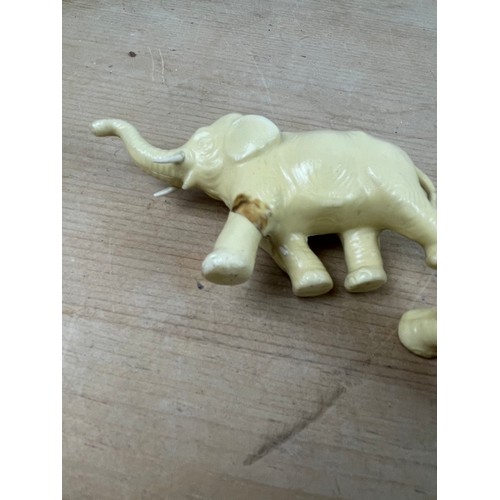 209 - Two Vintage Porcelain Imitation Ivory Elephants 1 A/F