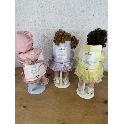 317 - 3 Ashton Drake Collectable Porcelain Dolls by Barbara Madeja