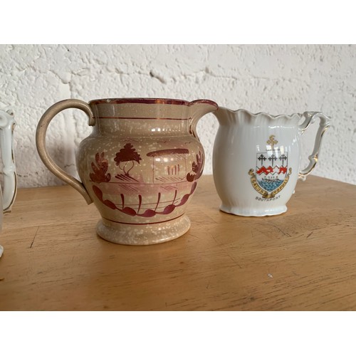 124 - Southport Crested Ware Jug and Tea Pot with Oriental Jug