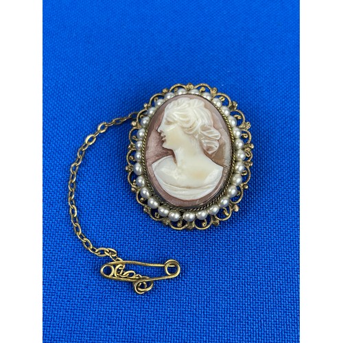 396 - Quality Antique Cameo Brooch