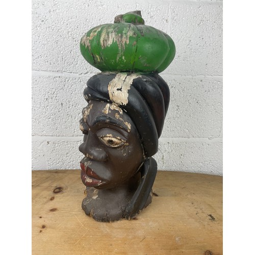 144 - Large Vintage Carved Wooden Head