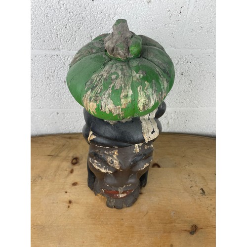 144 - Large Vintage Carved Wooden Head